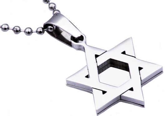 3 Wise Men High Polish Stainless Steel Star Of David Pendant