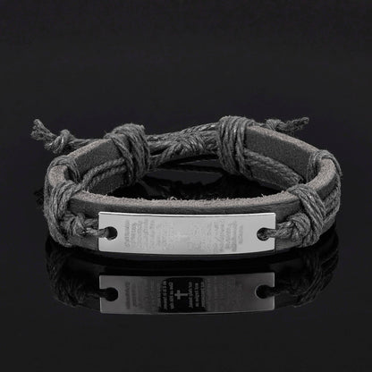 3 Wise Men Lord's Prayer Adjustable Leather Bracelet